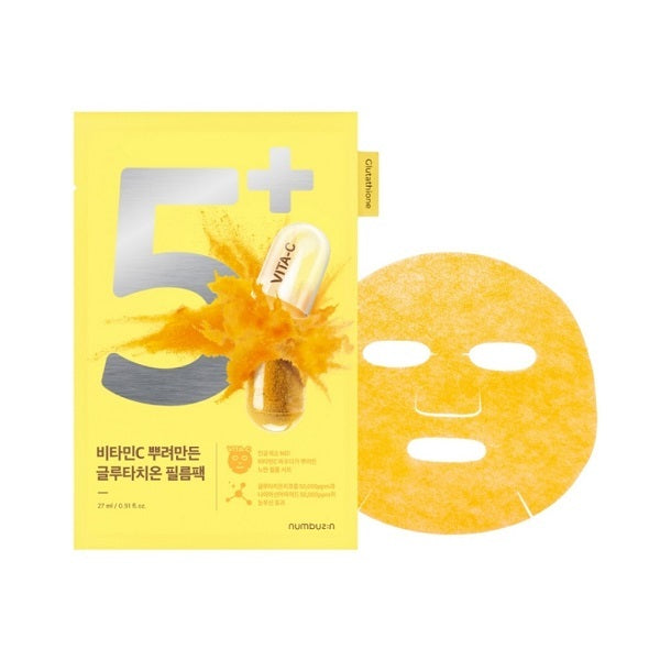 Numbuzin - Masque concentré en vitamines et glutathion n°5+ - 5 pièces